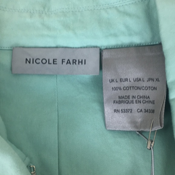 Nicole Farhi Cotton Teal Full Zip Jacket - Picture 7 of 8